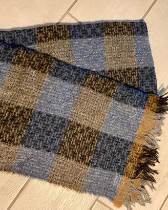 Sciarpa IGI&CO lana mohair a quadri blu marrone