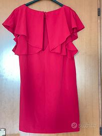 Vestito rosso Zara Basic con maniche a rouches