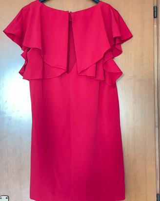 Vestito rosso Zara Basic con maniche a rouches
