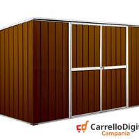 Casetta giardino in Acciaio 345x186 legno scuro