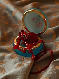 Elegante Portagioie Vintage in Vetro Satinato