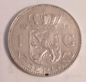 1 Gulden Olandese 1958 in argento 