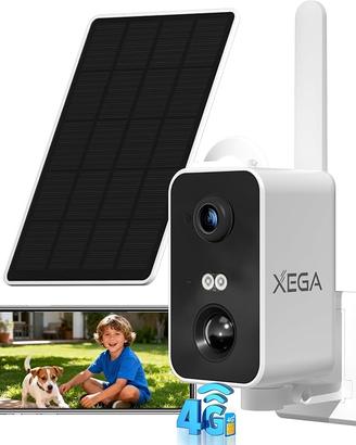Xega 4G LTE Telecamera Esterno Senza Fili con SIM