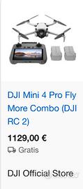 Drone DJI Mini 4 PRO Combo+Care Refresh SIGILLATO.