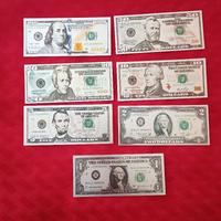 7 PZ BANCONOTE LAMINATI ARGENTO "U.S.A."