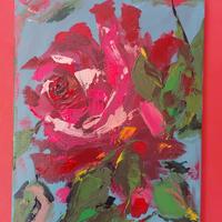 Rosa, tela acrilica 30 cm x 40 cm