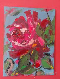 Rosa, tela acrilica 30 cm x 40 cm