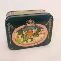 Scatola di latta inglese vintage per il tè