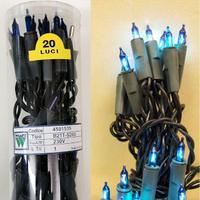 Luci Natale Serie 20 Piselli Blu incandescenza