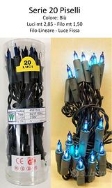 Luci Natale Serie 20 Piselli Blu incandescenza
