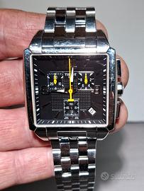 Tissot quadrato crono quadrante nero raro