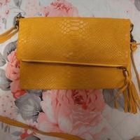borsa  vera pelle, gialla