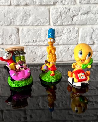 Set 3 Mini Figurine Vintage Looney Tunes  Anni ’90