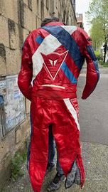 Tuta turistica da moto in pelle Dainese due pezzi
