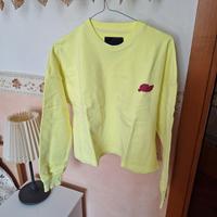 Felpa garzata Shie giallo neon