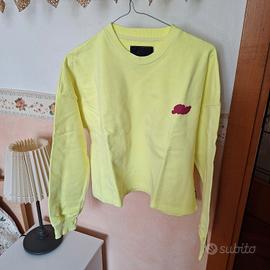 Felpa garzata Shie giallo neon