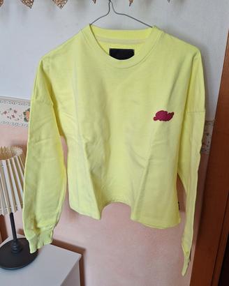 Felpa garzata Shie giallo neon