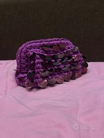 Borsa all’uncinetto con pailettes