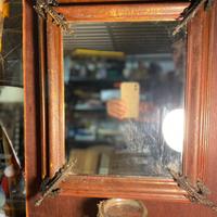 Antico specchiera doppia cornice con angoli ottone