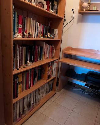 Set Libreria + Scrivania Pino Massello Artigianale