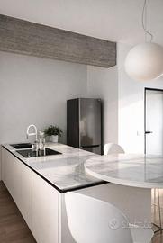 Veneta Cucine - cucina a penisola con frigo