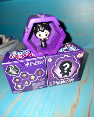 2 mini figures+puzzle wednesday addams nuove