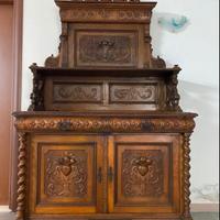 Mobile piu tavolo antico in noce nazionale