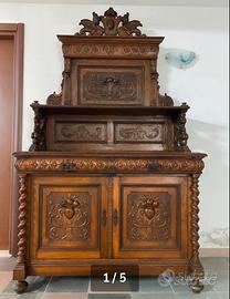 Mobile piu tavolo antico in noce nazionale