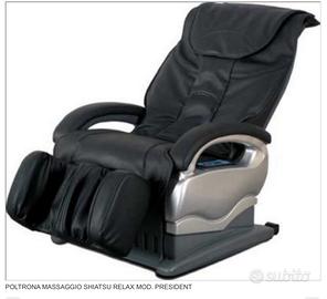 Poltrona shiatsu Usata 2 motori, massaggiante nera