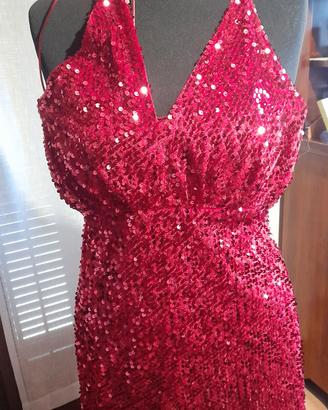 vestito rosso brillante