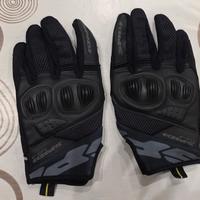 Guanti da moto con protezioni in pelle e tessuto