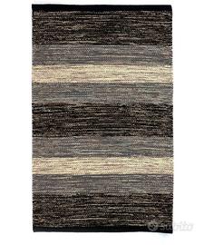 Tappeto 100% cotone Bagno Cucina Grigio Nero 50x80