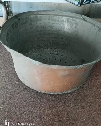 Scolapasta zincato antico  tinto rame 