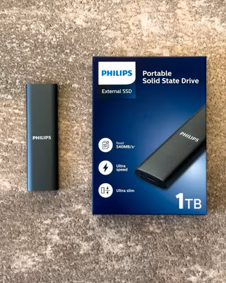 Hard Disk SSD 1TB USB 3.2 540 Mbyte/s Philips