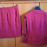 completo donna in lino bordeaux 