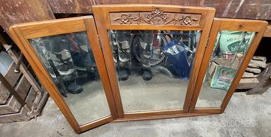 Specchio trittico in legno