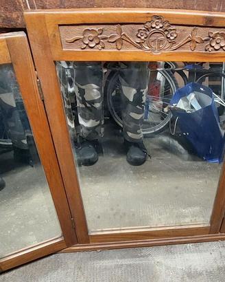 Specchio trittico in legno