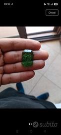 resina, ciondolo collana/orecchino verde smeraldo