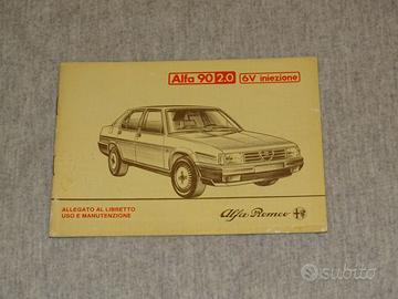 ALLEGATO LIBRETTO ALFA 90 V6 INIEZIONE