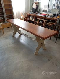 tavolo fratini in legno massiccio e bianco