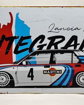 Targa Metallo Vintage Lancia Delta 30x20cm