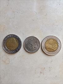 3 monete in lire di anniversari