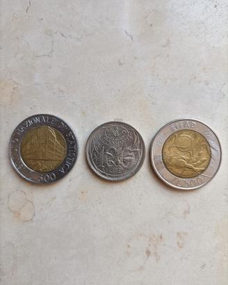 3 monete in lire di anniversari