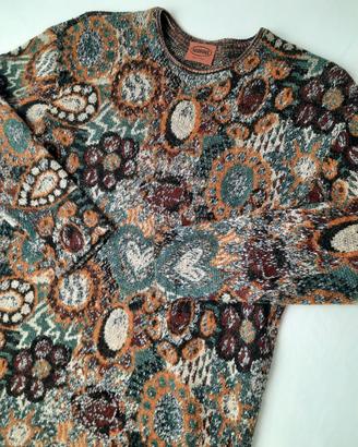 Maglione vintage astratto con cuori Missoni