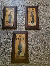 N. 3 QUADRETTI IN LEGNO PER CANTINA