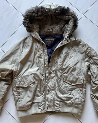 Bomber Woolrich Beige Tg.L con Cappuccio Pelo