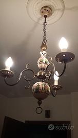 LAMPADARIO CERAMICA+2 ABAT-JOUR+ 2 TAVOLETTE