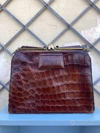 Borsa vintage anni '40/'50 in vera pelle di coccod