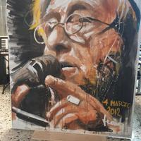 quadro olio su tela  Lucio Dalla artista F. Ori