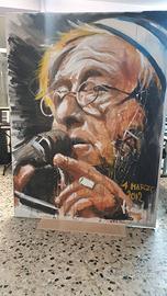 quadro olio su tela  Lucio Dalla artista F. Ori